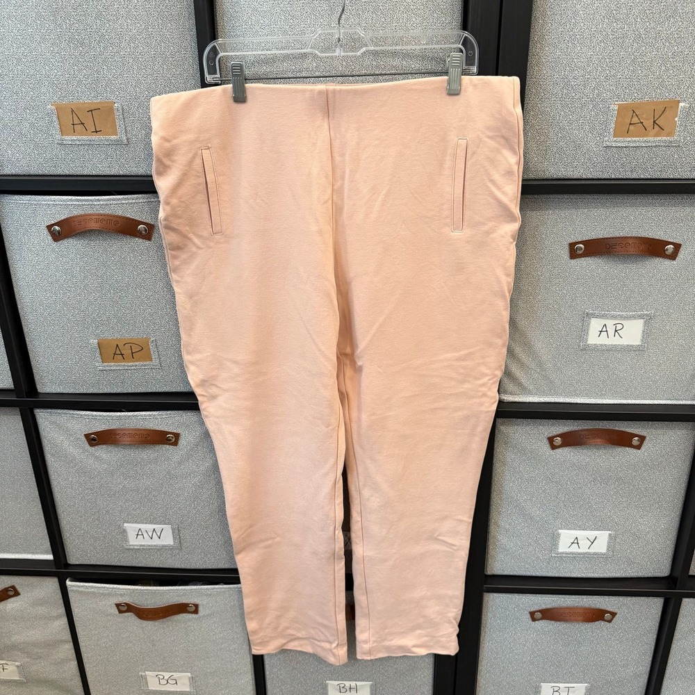 Chico's Ankle Pants Women Pink Pull On Stretch Career Balletcore Size 3/16 US